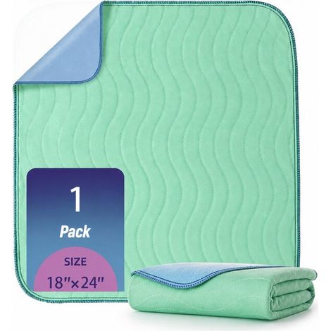 Alèse incontinence lavable verte – 45x60 cm – Imperméable et antidérapante – Anti-fuite – Adultes, enfants, animaux – Confortable et durable (1/5)