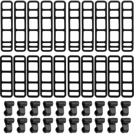 20 Pièces Bandes élastiques en silicone pour vélo, Avec petit crochet, Pour éclairage de vélo, lampe de poche, compteur kilométrique, haut-parleur avec boucle en S (1/5)