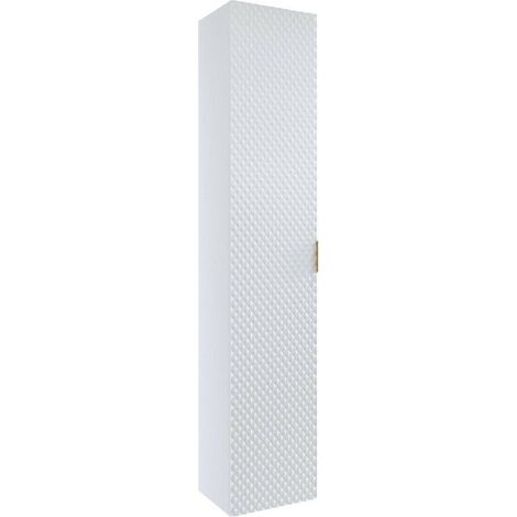 Armario colgante para baño Liretu 105, Blanco, Montada en la pared, Número de puertas: 0, 186x35x35cm, MDF, Aglomerado laminado, Número de cajones: 0