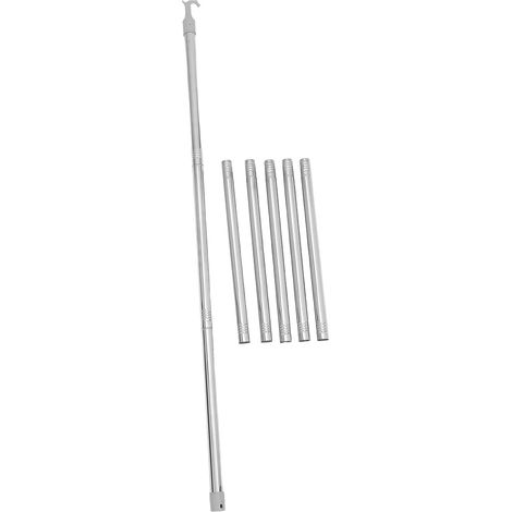 3.2m Tige Ouverture de Fenêtre Télescopique Acier Inoxydable Outil Ouverture de Store Perche de Poussée Réglable pour Stores de Fenêtre et Rideaux (1/5)