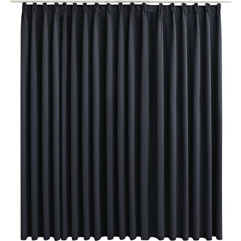 Maison Exclusive - Verdunkelungsvorhang mit Haken Schwarz 290 x 2 (1/5)