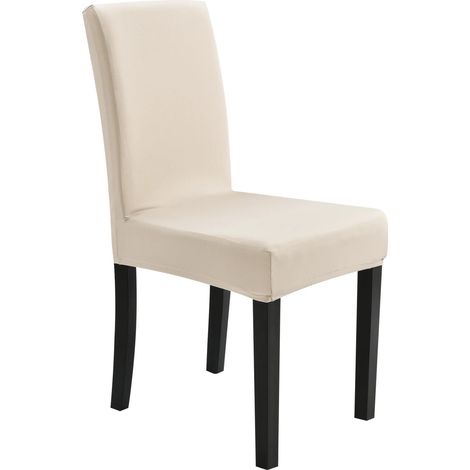 MINKUROW Fodere Per Sedie Set Di 1 42-53 Cm Grigio Scuro Fodera Per Sedie Lavabile In Lavatrice Fodera Per Sedia Elasticizzata (Avorio) (1/5)