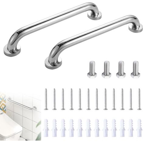 Barre d'appui WC, Barre d'appui pour Personnes âgées inoxydable 30 cm Main Courante Poignée de baignoire antidérapante pour Baignoire,Toilettes, Salle de Bain, Rampe d'escalier (1/5)