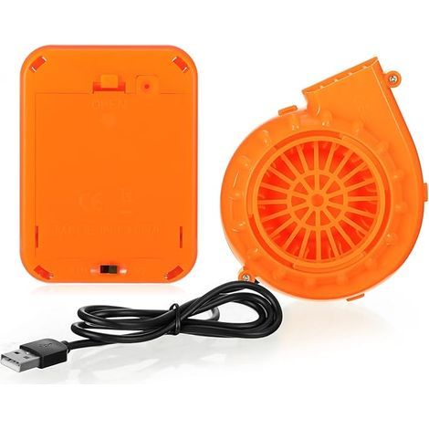 Mini souffleur Mini ventilateur électrique ventilateur de Costume gonflable Mini sèche-cheveux Portable ventilateur alimenté par USB pour Cosplay Halloween, Orange (1/5)