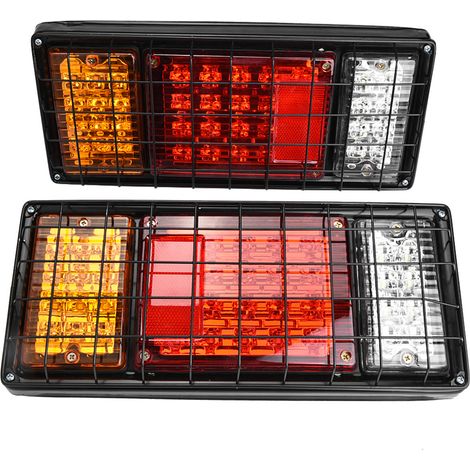 2 feux arrière LED 12V, stop et recul 40 LED, indicateurs pour remorque, camion, bateau (1/5)