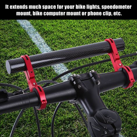 Fahrradlenkerhalterung mit Verlängerung für Taschenlampe und Tachometer (rot) (1/5)