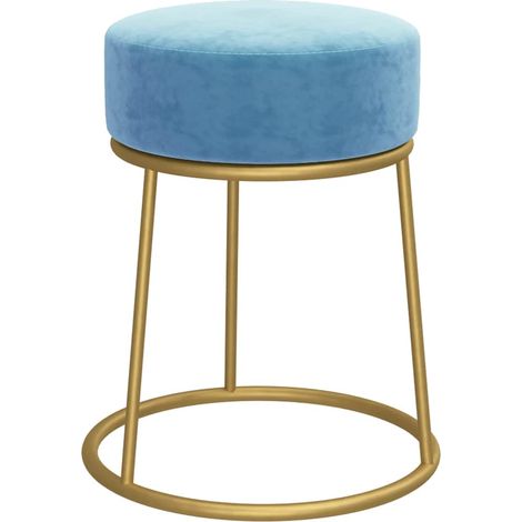 Tabouret rond Bleu clair Velours