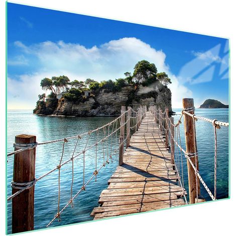 Plaque de protection en verre pour poêle 70x52 Voir (1/5)