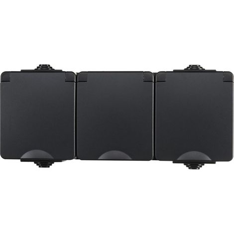 ION Industries Prise murale Noir Hxl19xL6.5cm