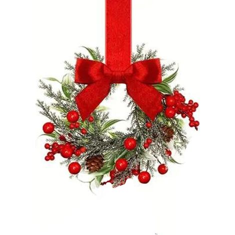 Guirlande De Noël Mini - Branches De Pin D'Norfolk Artificiel - Pour Armoires De Cuisine Portes Fenêtres Intérieur Extérieur - Lot De 6 (1/5)
