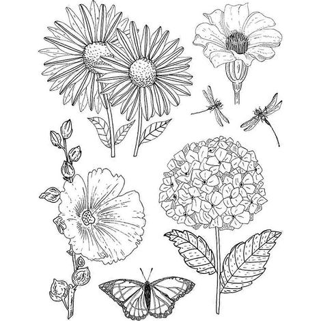 Silikonstempel mit Libellenmotiv und Blumen – ideal zum Basteln, Scrapbooking, Prägen, für Fotoalben, dekorative Papierkarten, Kunsthandwerk und als Geschenk.