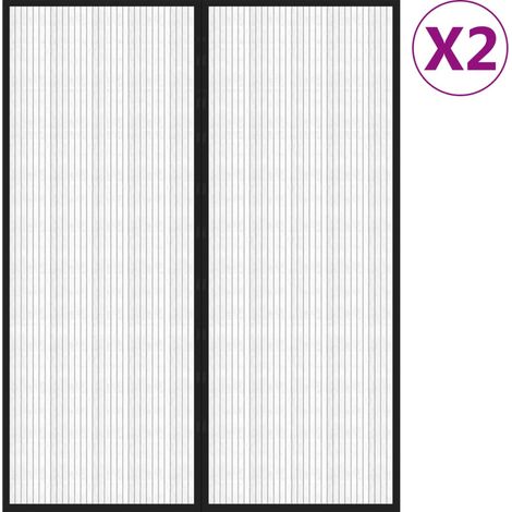 Maison Exclusive - Tende Antimosche 2 pz per Porte con Magneti Nere 230x160 cm