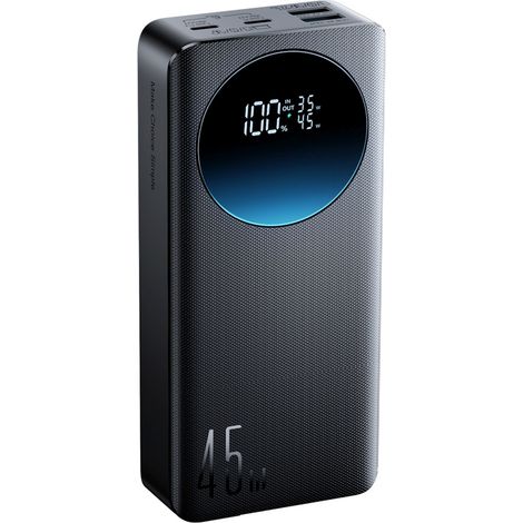 Powerbank da 20000 mAh con porte USB-A e USB-C e display digitale, potenza 45W - Nero (1/4)