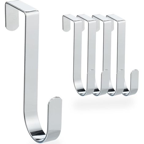 Patère, lot de 5, crochet de porte, salle de bain, couloir, argent