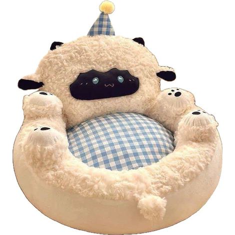 Fauteuil de sol enfant motif mouton, siège rembourré doux et confortable pour chambre, salle de jeux, coin lecture et décoration intérieure (1/5)