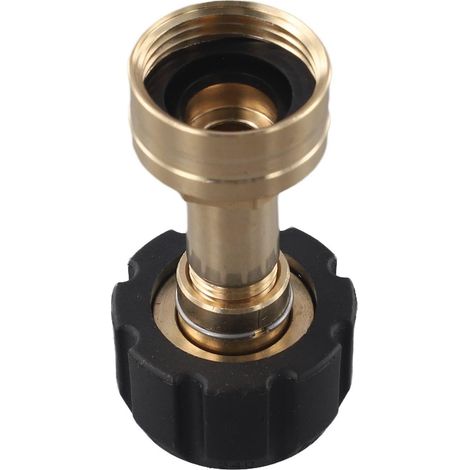 Adaptateur de tuyau d'arrosage M22-14 mm à connexion rapide à haut débit – Raccord de tuyau en laiton avec joint – Lien de nettoyeur haute pression pour tuyau d'arrosage 1 unité (1/5)
