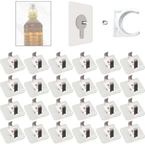 Fixation Tuyau 25mm Clips Plomberie Attache Tube PVC Auto-Adhésifs Tuyaux Support en U pour Tuyau Piscine Gaz Blanche (1/5)