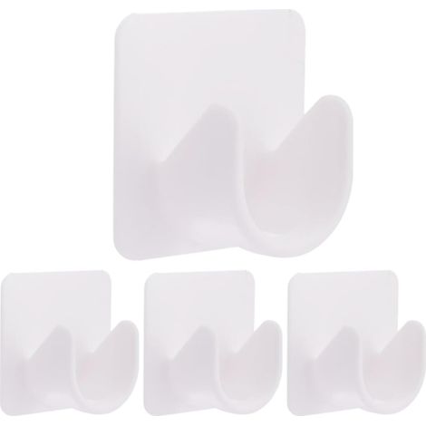 Mikinona Lot de 4 supports de tringle de douche sans perçage, en plastique, pour rideau de douche de salle de bain, sans crochets nécessaires (1/5)