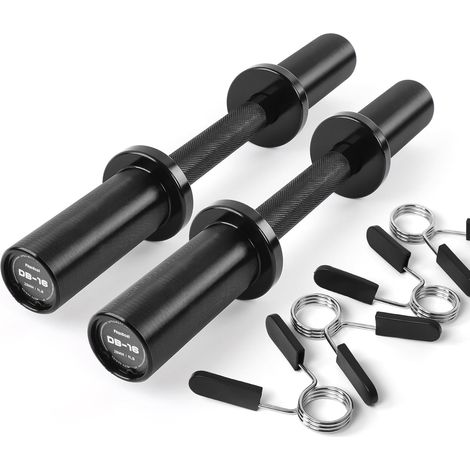 Paire de barres d'haltères réglables pour disques de poids de 5,1 cm, poignées d'haltères olympiques de 40,6 cm avec poignée de 28 mm, barres d'haltères pour disques de poids olympiques (4 (1/5)
