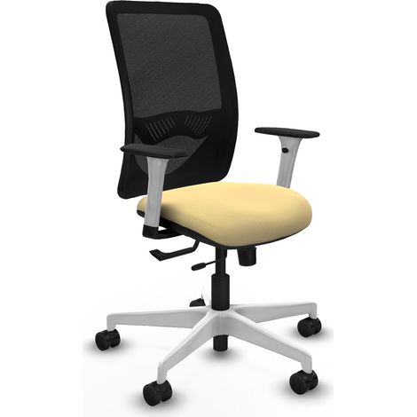 Silla de oficina piqueras y crespo negro cuero sintético malla (1/2)