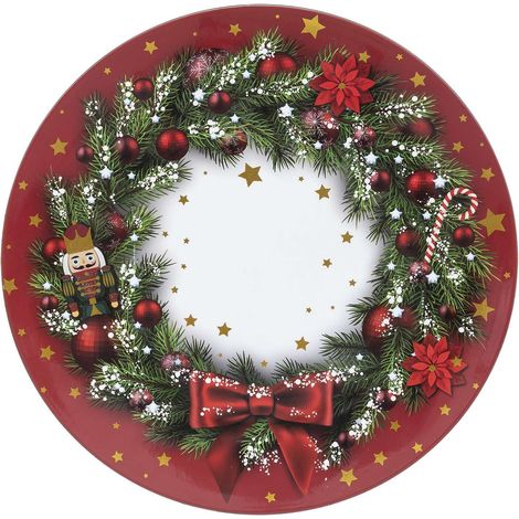 Lot de 12 assiettes de présentation couronne de Noël (1/2)