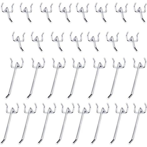 Metall-Lochwandhaken, Lochwandhaken, Wandmontage, Lochwand-Türhaken für Supermärkte, Einzelhandelsgeschäfte, 10 cm und 5 cm, Einzelhaken-Set, 30 Stück (1/4)