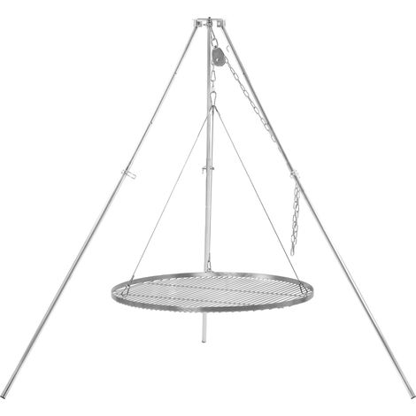 BBQ-Toro Dreibein Schwenkgrill mit Ø 80 cm Grillrost, Edelstahl, Höhenverstellbar 119-184 cm (1/5)