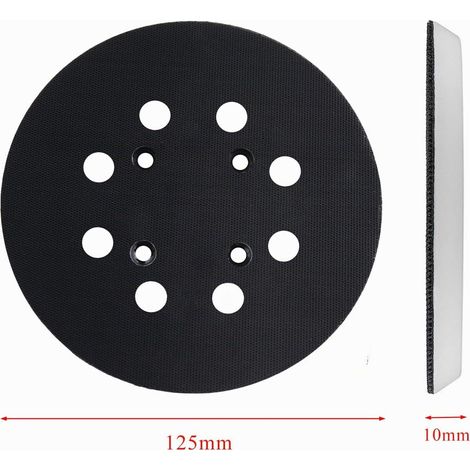 Plateau de Ponçage 125 mm avec Hook et Loop 8 Trous Compatible avec Bosch PEX 300/400 AE Ponceuse Excentrique par Poweka (Blanc) (1/4)