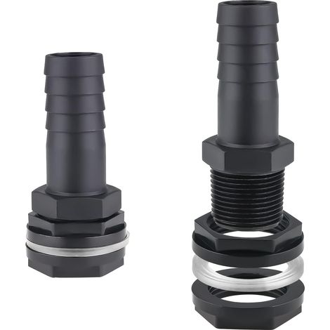 Lot 2 trop-plein cuve 25mm – passe-paroi – raccord tuyau 1 pouce – kit jumelage pour cuve à eau 1000L – trop-plein 2.5 cm (1/5)