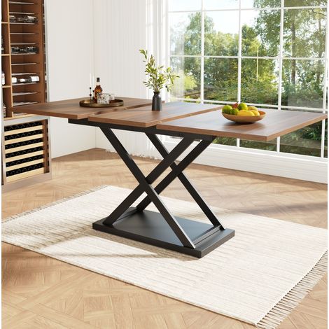 Esstisch Ausziehbarer Tisch 120 160 cm Walnuss Metall OKMYHOME (1/5)