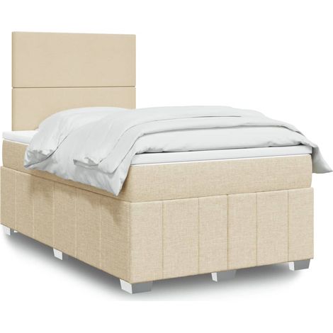 Boxspringbett mit Matratze Creme 120x200 cm Stoff