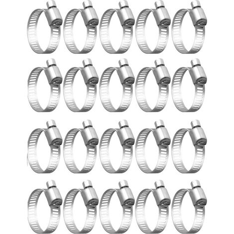 20 Colliers Serrage 25-40mm Inox 304 Réglables (1/5)