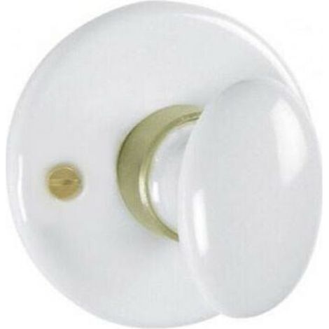 Rosace - Poignée À Bouton Et Bec-De-Cane En Porcelaine - Pour Porte D'Entrée Intérieure - Ø 50 mm - 1 Pièce