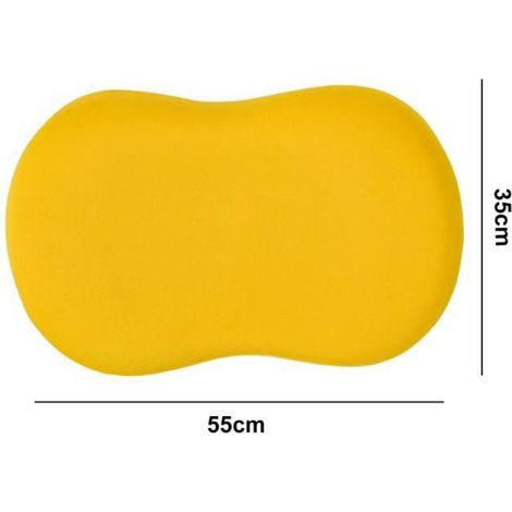 Oreiller ergonomique cervical à memoire de forme 55X35cm oreiller latéral avec housse lavable jaune (1/4)