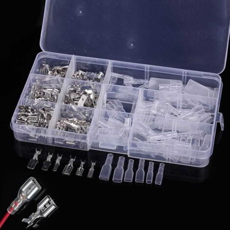 Kit of 270 Crimp Terminal Connectors for Electrical Wires, Male and Female, Assorted (1/5)