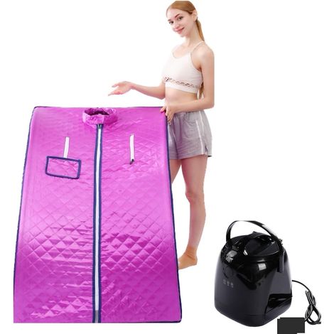 Kit de sauna portatif Salle portative de générateur de sauna à vapeur, pot de vapeur 2.0L amincissant le support en métal fort d'acier inoxydable de station thermale de bain Tente de sauna personnelle (1/5)