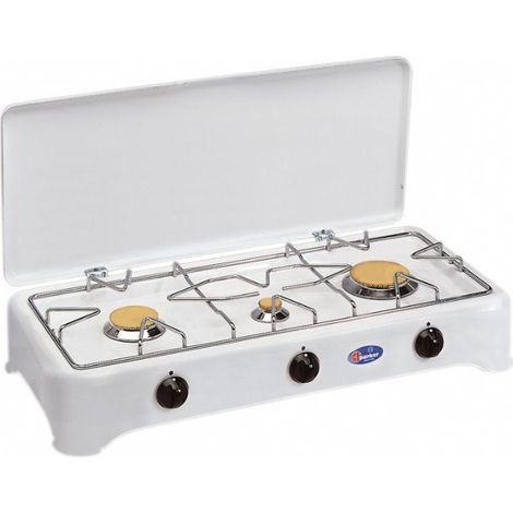 CFParker Fornello a Gas 3 Fuochi Gpl / Metano con Valvola di Sicurezza mod. 5324S - Fonte di alimentazione: Metano