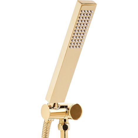 Ducha de mano moderno clásico rectangular 1 modo de rociado metal dorado Tabacal (1/5)