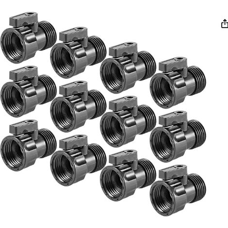 Vanne D'Arrêt À Bille - Raccord Fileté 3/4 Pouces - Pour Tuyau D'Arrosage Et Piston À Eau - Lot De 12 (1/5)