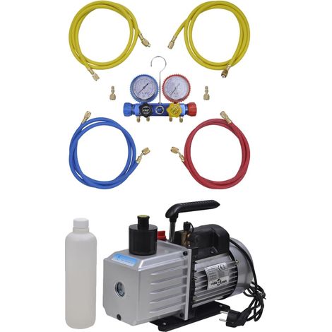 FIMEI Pompe à vide 100 L/min avec manomètre à 4 voies en kit d'outils (1/5)