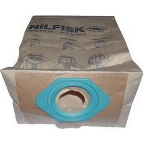 Boite de 5 sacs papier GS/GM80 (155719-44453) (82095000) Aspirateur NILFISK