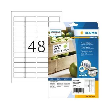 Etiquette ultra-adhésives Herma 10902 45.7 x 21.2 mm papier blanc 1200 pc(s) fixation permanente (1/4)