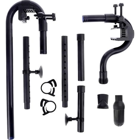 Kit de Tube de Sortie d'entrée d'eau pour Aquarium Filtre Externe Raccords de tuyauterie d'eau Kit de Tube de Sortie d'entrée d'eau Noir (1/5)
