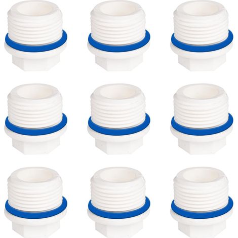 Lntyq Bouchon Plomberie Male 9 Pièces Bouchon D'Obturation Male Bouchon D'Étanchéité Pour Tuyau Bouchon Robinet Hexagonal Bouchon Hexagonal En Plastique Bouchon Male Plomberie (1/4)