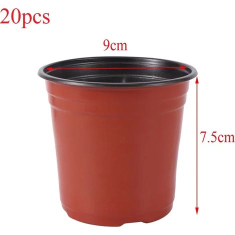 (9 cm - 20 pièces) Pot de fleurs en plastique, bac de culture résistant aux chutes, pour plantes de jardin, pépinière, pot de rempotage E2 (1/4)