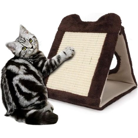 Postes rascadores para gatos, alfombrilla triangular de sisal duradera, tabla rascadora corrugada para gatos con múltiples ángulos - Fei Yu (1/5)