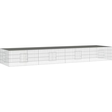 Kaninchenkäfig 4 Paneele 433x109x54 cm Verzinktes Eisen vidaXL (1/5)