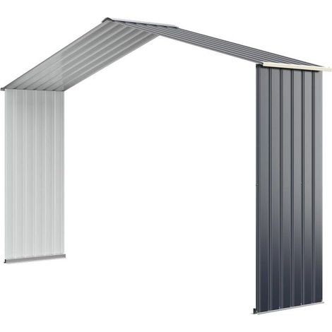GOPLUS Kit Extension pour Abri de Jardin 330 x 255 x 210cm en Métal, Gris