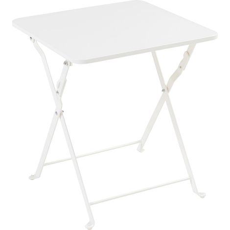 Tavolo pieghevole da giardino/campeggio 45 x 40 x 40 cm acciaio bianco 030011091