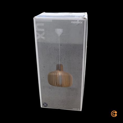 [NEUWERTIG] B-Ware Nordlux Pendelleuchte Hängelampe Hazo Holz Naturfarben ø 43 Cm E27 Led Lampe